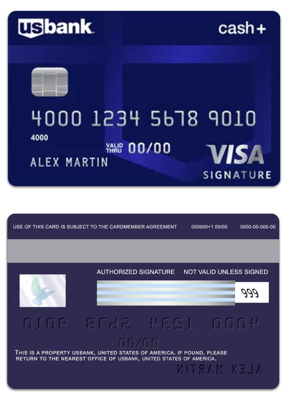 United States of America US Bank visa signature card